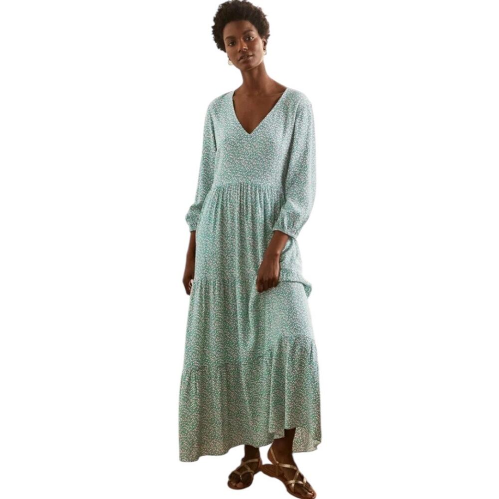 Boden Mint Green Floral Maxi Dress
